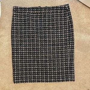 J.Crew Wool Navy Houndstooth Pencil Skirt
